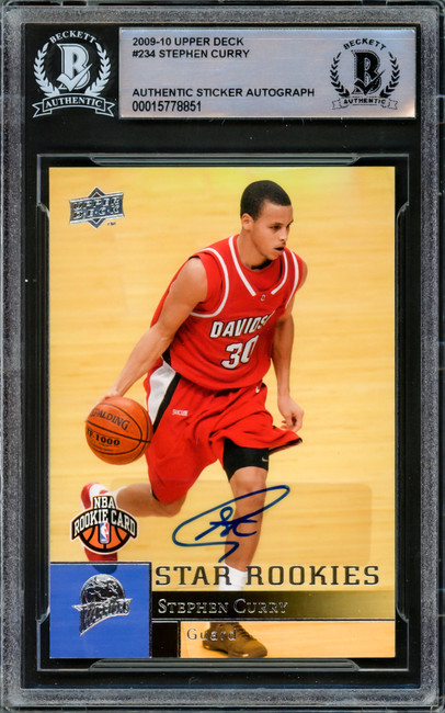 Stephen Curry Autographed 2009-10 Upper Deck Rookie Card #234 Golden State Warriors Beckett BAS #15778851