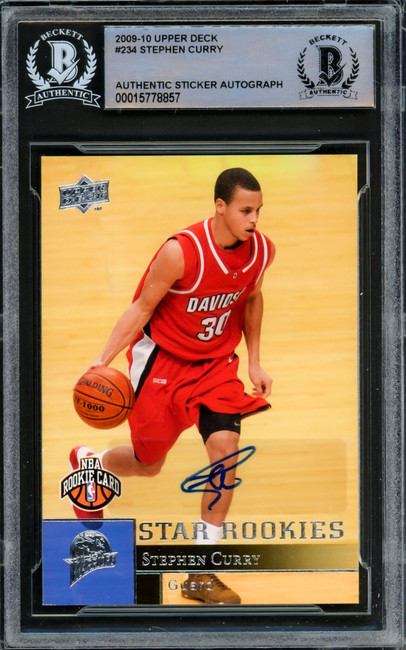 Stephen Curry Autographed 2009-10 Upper Deck Rookie Card #234 Golden State Warriors Beckett BAS #15778857