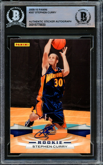 Stephen Curry Autographed 2009-10 Panini Rookie Card #357 Golden State Warriors Beckett BAS #15778830