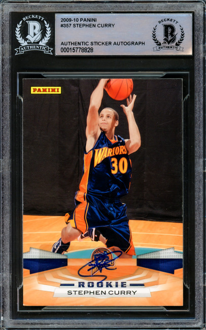 Stephen Curry Autographed 2009-10 Panini Rookie Card #357 Golden State Warriors Beckett BAS #15778828