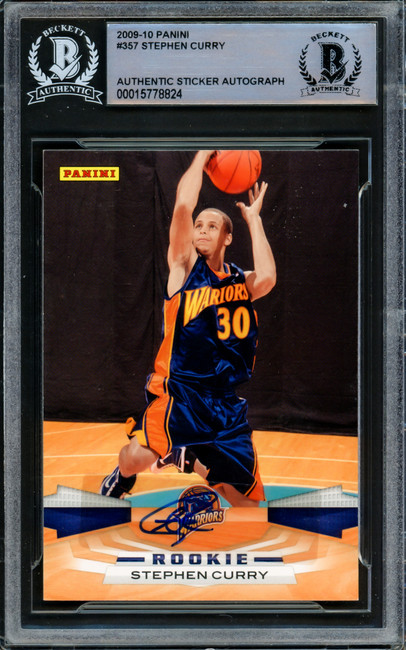 Stephen Curry Autographed 2009-10 Panini Rookie Card #357 Golden State Warriors Beckett BAS #15778824