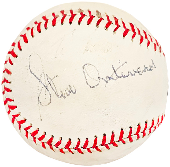Steve Ontiveros Autographed Official League Baseball Philadelphia Phillies, Oakland A's Beckett BAS #BJ009049