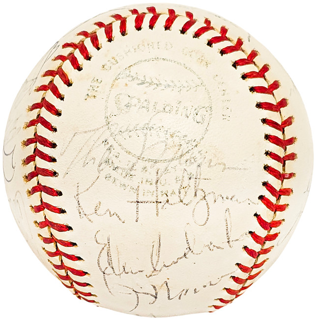 1976 New York Yankees Team Signed Autographed Official Spalding Baseball With 25 Signatures Including Thurman Munson Beckett BAS #AC17976