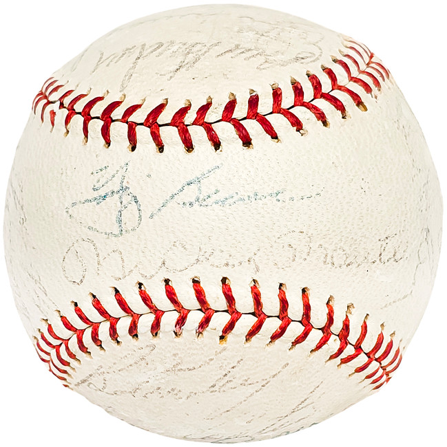 1961 New York Yankees Team Signed Autographed Official AL Baseball With 26 Signatures Including Yogi Berra Beckett BAS #AC56445