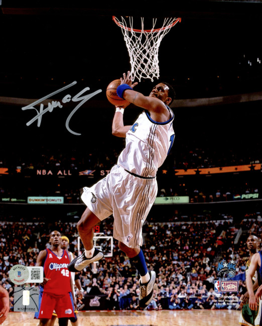 Tracy McGrady Autographed 8x10 Photo Orlando Magic Dunk Beckett BAS Witness Stock #216983