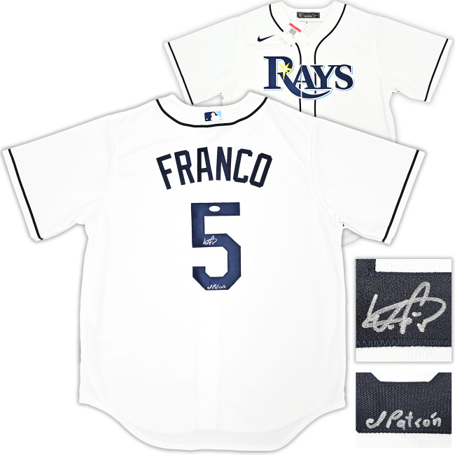 Tampa Bay Rays Wander Franco Autographed White Nike Jersey Size L "El Patron" JSA Stock #218682