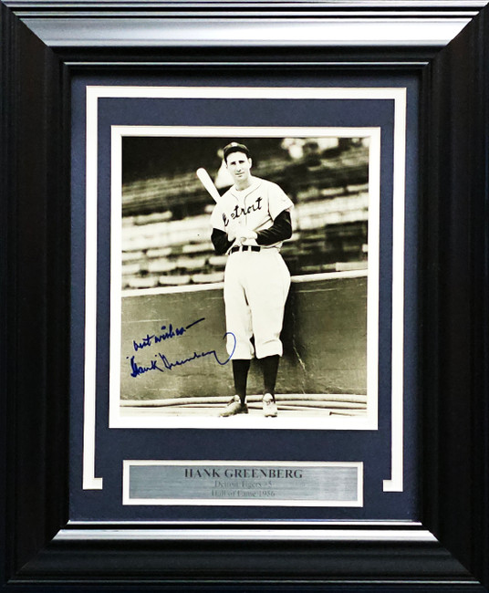Hank Greenberg Autographed Framed 8x10 Photo Detroit Tigers "Best Wishes" PSA/DNA #O01163
