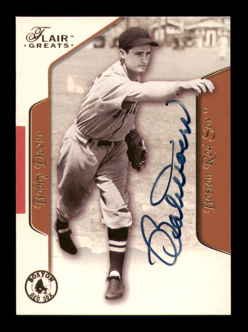 Bobby Doerr Autographed 2003 Fleer Flair Greats Card #7 Boston Red Sox SKU #219160