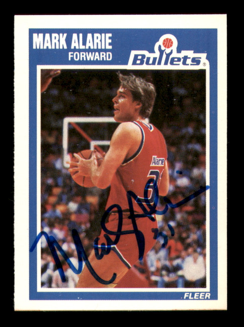 Mark Alarie Autographed 1989-90 Fleer Card #157 Washington Bullets SKU #219168