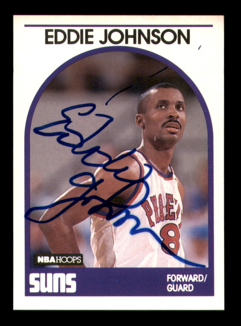 Eddie Johnson Autographed 1989-90 Hoops Card #195 Phoenix Suns SKU #219195