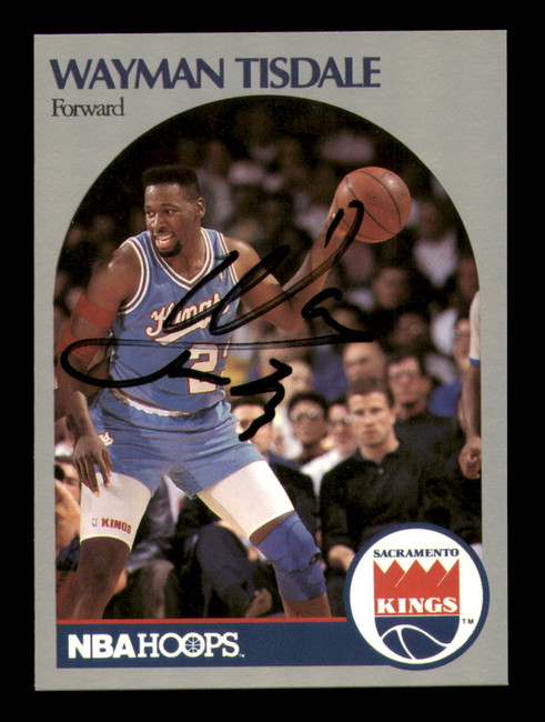 Wayman Tisdale Autographed 1990-91 Hoops Card #262 Sacramento Kings SKU #219218