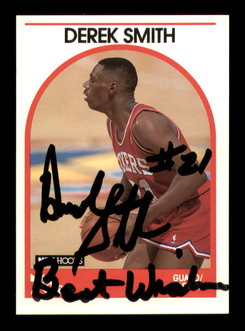 Derek Smith Autographed 1989-90 Hoops Card #83 Philadelphia 76ers "Best Wishes" SKU #219207