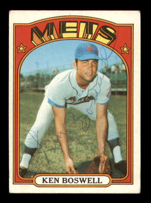 Ken Boswell Autographed 1972 Topps Card #305 New York Mets SKU #219255