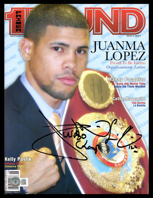 Juan Manuel, Lopez Juanma Autographed Primer Round Magazine Beckett BAS QR #BH26933