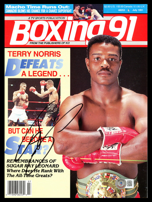 Terry Norris Autographed Boxing 91 Magazine Beckett BAS QR #BH26971