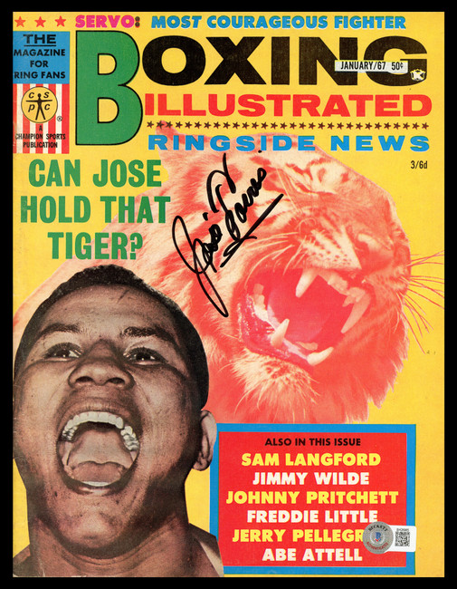 Jose Torres Autographed Boxing Illustrated Magazine Beckett BAS QR #BH26965