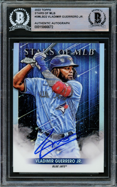 Vladimir Guerrero Jr. Autographed 2022 Topps Chrome Stars of MLB Card #SMLBC-22 Toronto Blue Jays Beckett BAS #15866672