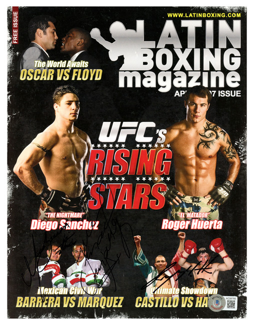 Rafael Marquez, Marco Antonio Barrera & Ricky Hatton Autographed Latin Boxing Magazine Beckett BAS #AC56785