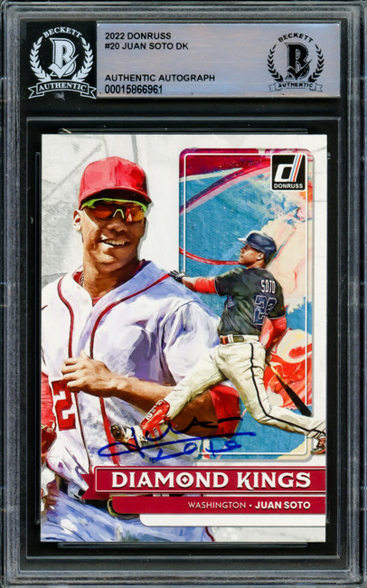 Juan Soto Autographed 2022 Donruss Diamond Kings Card #20 New York Yankees Beckett BAS #15866961