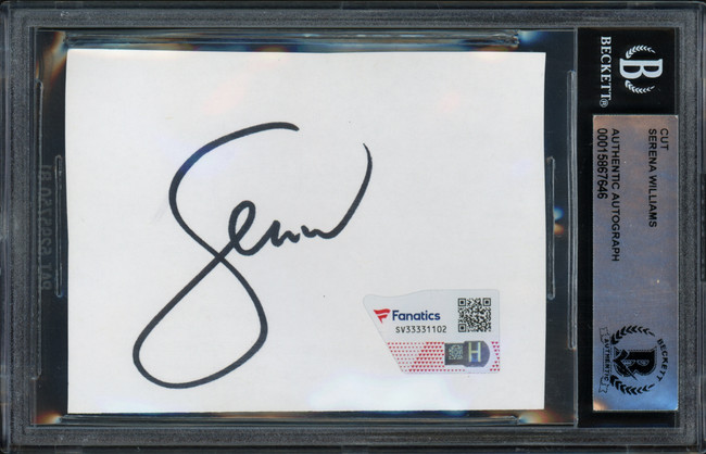 Serena Williams Autographed 2.5x3.5 Cut Signature Black Beckett BAS #15867646