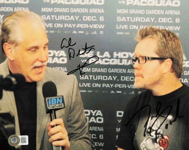 Al Bernstein & Freddie Roach Autographed 8x10 Photo Announcer Beckett BAS QR #BH29137