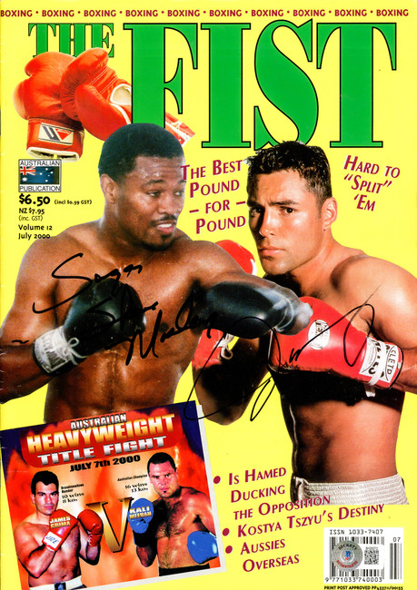 Oscar De La Hoya & "Sugar" Shane Mosley Autographed The Fist Magazine Beckett BAS #BH29272