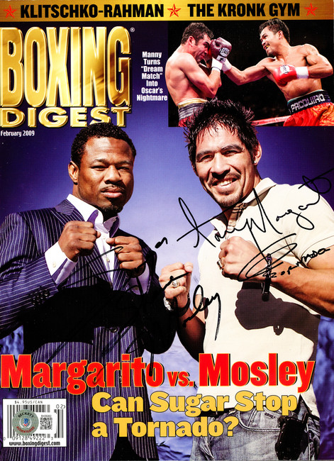 Antonio Margarito & "Sugar" Shane Mosley Autographed Boxing Digest Magazine Beckett BAS #BH29262
