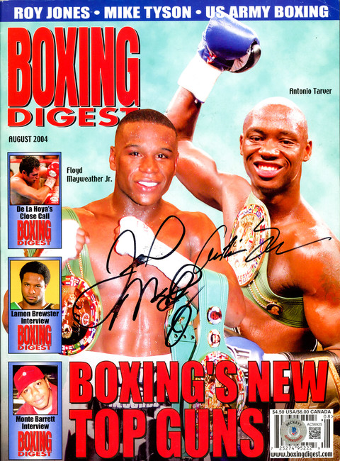 Floyd Mayweather Jr. & Antonio Tarver Autographed Boxing Digest Magazine (Smudged) Beckett BAS #AC56925