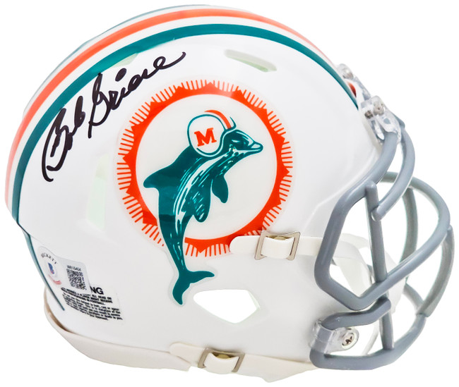 Bob Griese Autographed 1972 Miami Dolphins Throwback White Speed Mini Helmet Beckett BAS Witness Stock #220467
