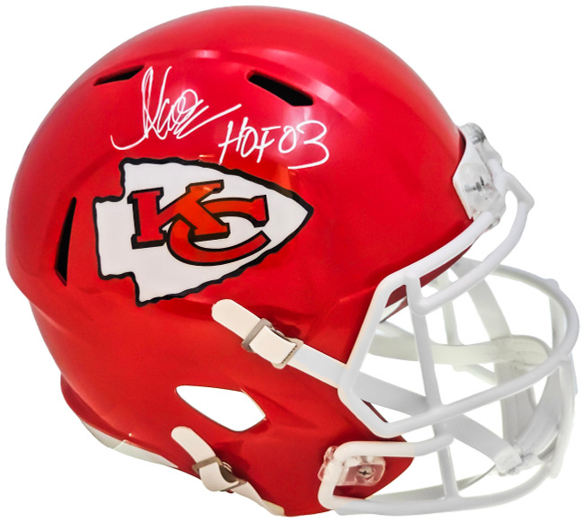 Marcus Allen Autographed Kansas City Chiefs Red Full Size Replica Speed Helmet "HOF 03" Beckett BAS Witness Stock #220528