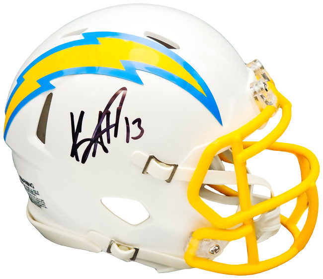 Keenan Allen Autographed San Diego Chargers White Speed Mini Helmet Beckett BAS Witness Stock #220515