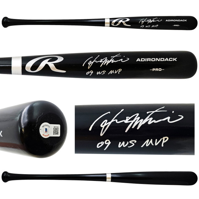 Hideki Matsui Autographed Black Rawlings Adirondack Pro Bat New York Yankees "09 WS MVP" Beckett BAS Witness Stock #220462