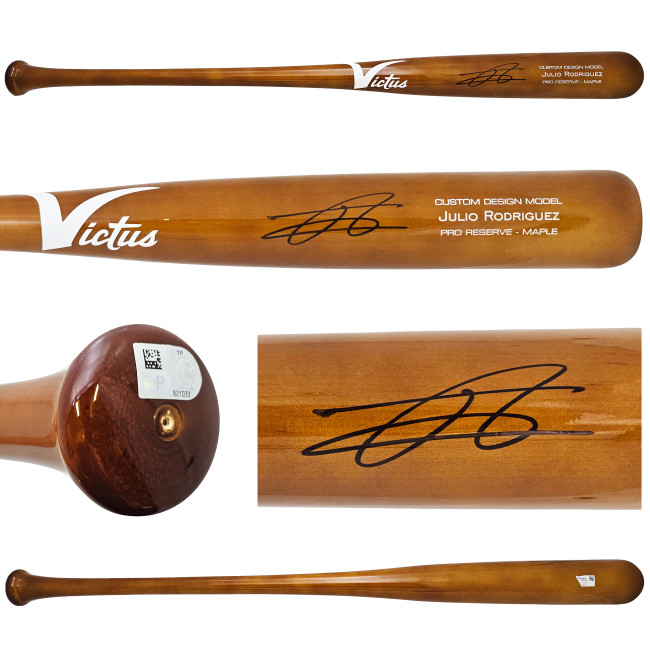 Julio Rodriguez Autographed Brown Victus Pro Reserve Maple Bat Seattle Mariners Fanatics and MLB Holo Stock #220488