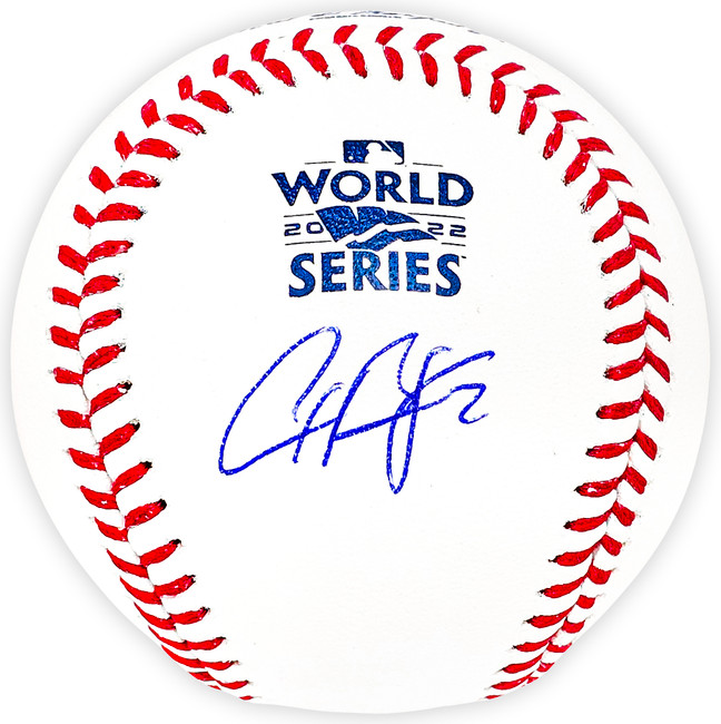 Alex Bregman Autographed Official 2022 World Series Logo MLB Baseball Houston Astros Beckett BAS Witness Stock #220507