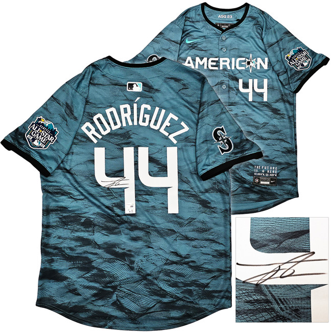 Seattle Mariners Julio Rodriguez Autographed Teal Nike 2023 MLB All Star Game Jersey Size L MLB & Fanatics Holo Stock #220487