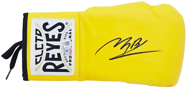 Michael B. Jordan Autographed Yellow Reyes Boxing Glove Right Handed RH Beckett BAS Witness Stock #220640