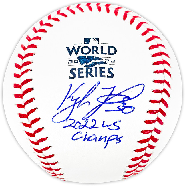 Kyle Tucker Autographed Official 2022 World Series Logo MLB Baseball Houston Astros "2022 WS Champs" Beckett BAS Witness Stock #220571