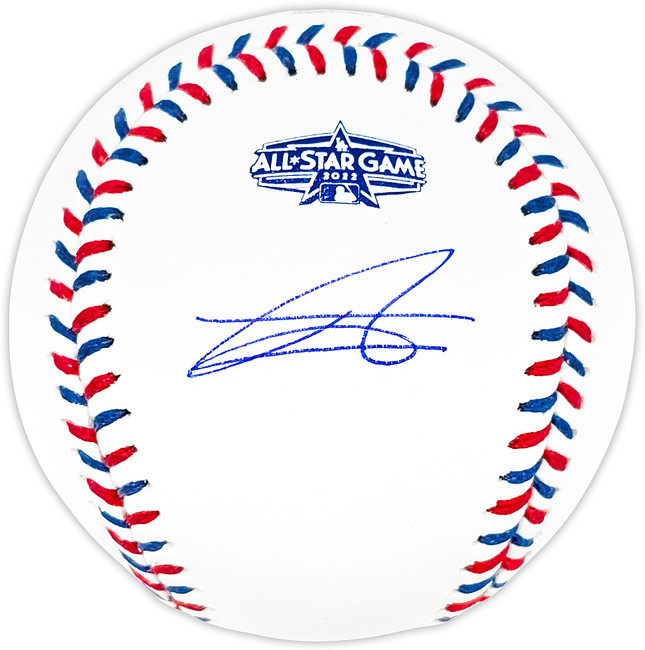 Julio Rodriguez Autographed Official 2022 All Star Game Logo MLB Game Baseball Seattle Mariners Beckett BAS QR Stock #220566