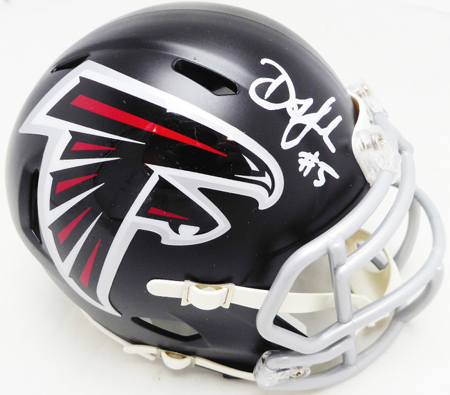 Drake London Autographed Atlanta Falcons Black Speed Mini Helmet Beckett BAS Witness #WY18263