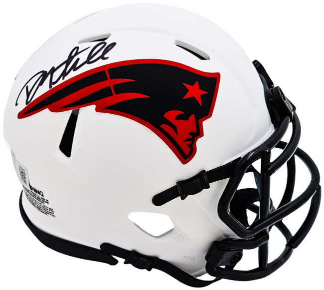 Danny Amendola Autographed New England Patriots Lunar Eclipse White Speed Mini Helmet Beckett BAS Witness Stock #221076