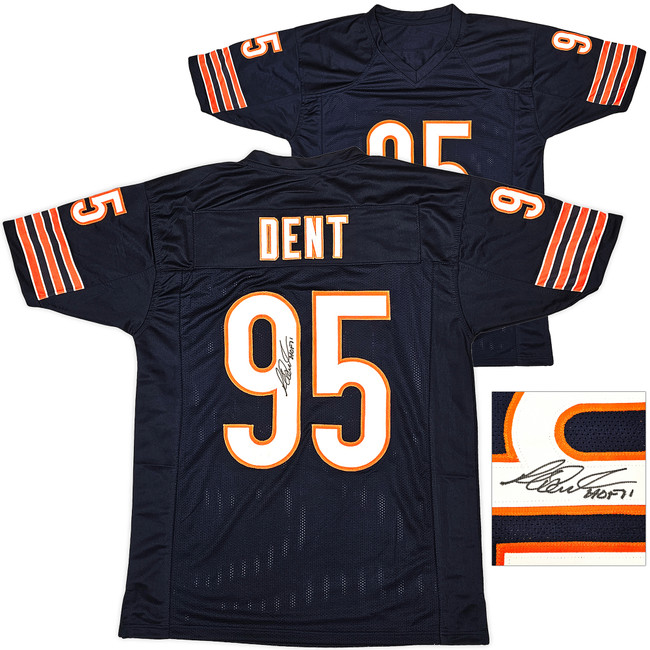 Chicago Bears Richard Dent Autographed Navy Blue Jersey "HOF 11" Beckett BAS Witness Stock #221054