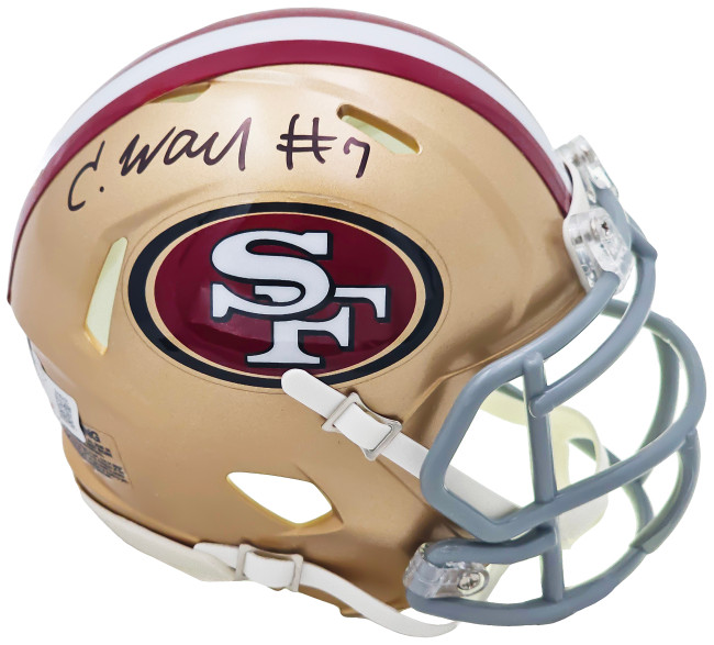 Charvarius Ward Autographed San Francisco 49ers Gold Speed Mini Helmet Beckett BAS QR Stock #221167