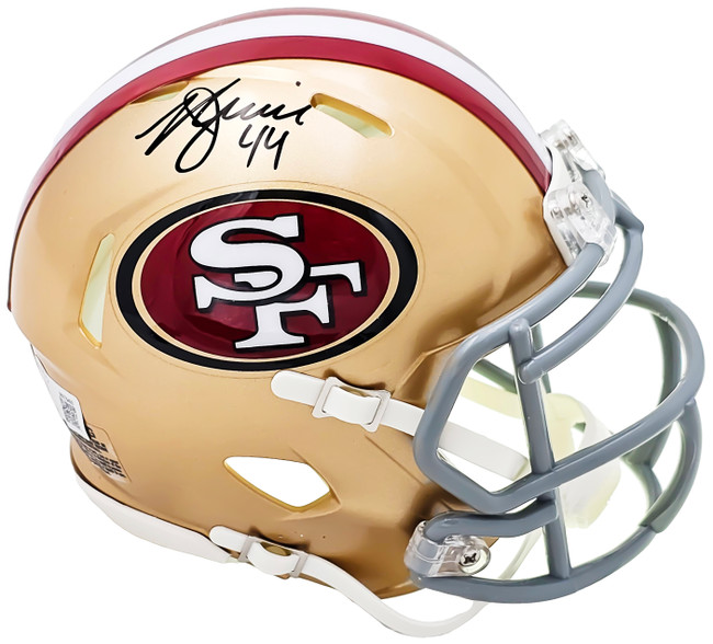 Kyle Juszczyk Autographed San Francisco 49ers Gold Speed Mini Helmet Beckett BAS Witness Stock #221282