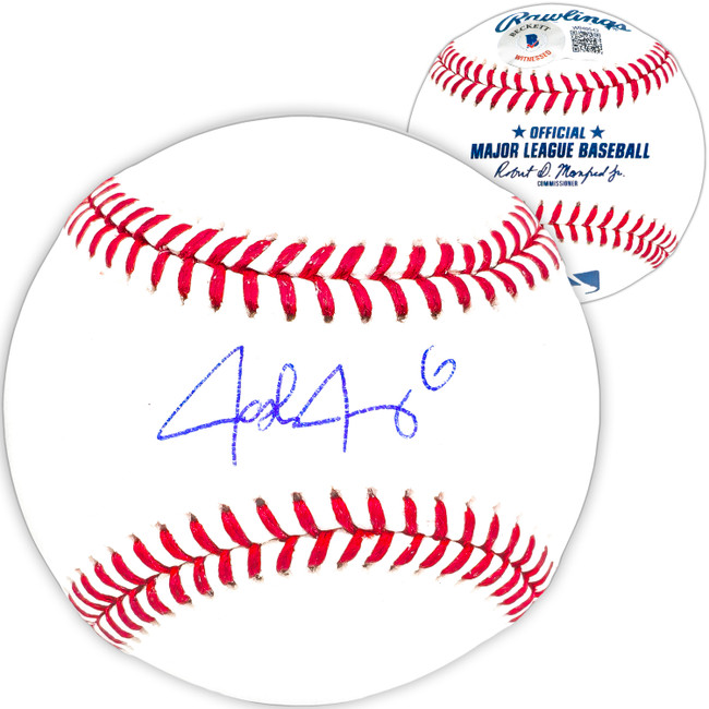 Josh Jung Autographed Official MLB Baseball Texas Rangers Beckett BAS Witness Stock #221367