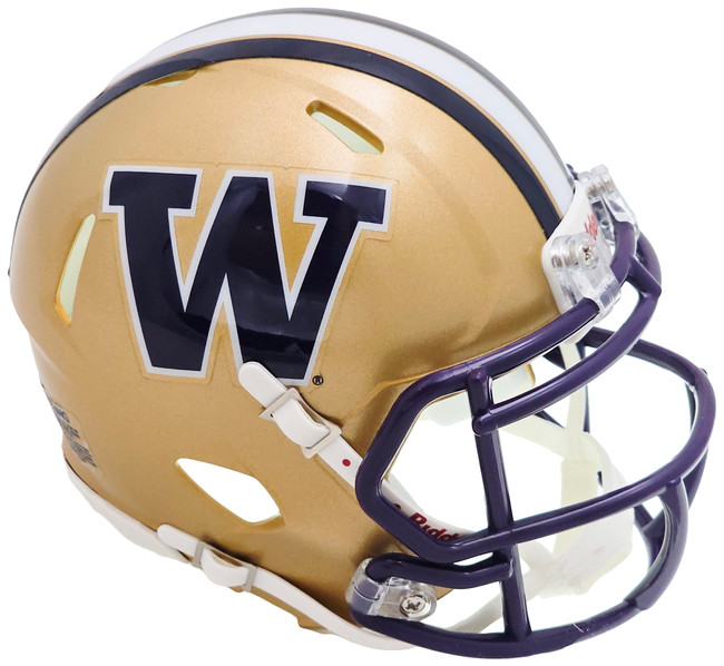 Unsigned Washington Huskies Gold Speed Mini Helmet Stock #222013