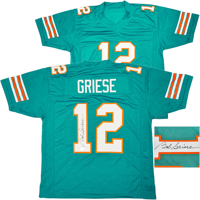 Miami Dolphins Bob Griese Autographed Teal Jersey Beckett BAS Witness Stock #222015
