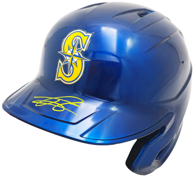 Julio Rodriguez Autographed Seattle Mariners Blue Mach Pro Replica Batting Helmet Fanatics and MLB Holo Stock #222017