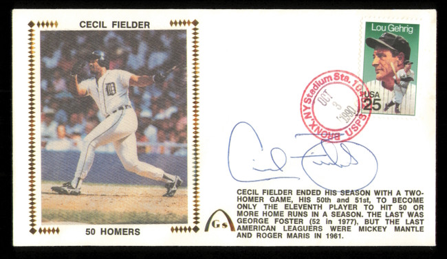 Cecil Fielder Autographed 1990 First Day Cover Detroit Tigers SKU #222310