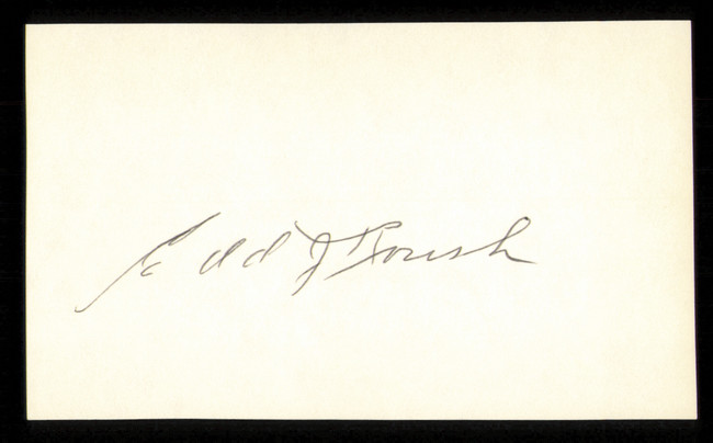 Edd Roush Autographed 3x5 Index Card Cincinnati Reds, Detroit Tigers SKU #222510