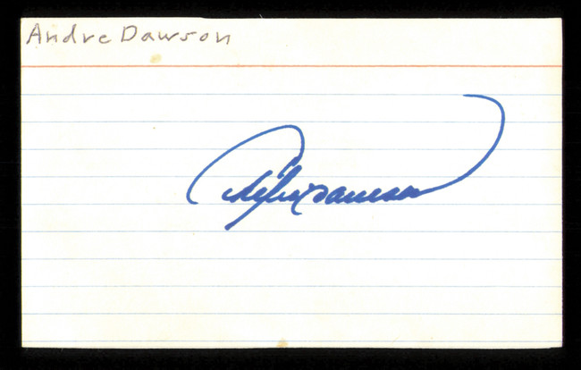 Andre Dawson Autographed 3x5 Index Card Chicago Cubs Glued To 3x5 Photo SKU #222514